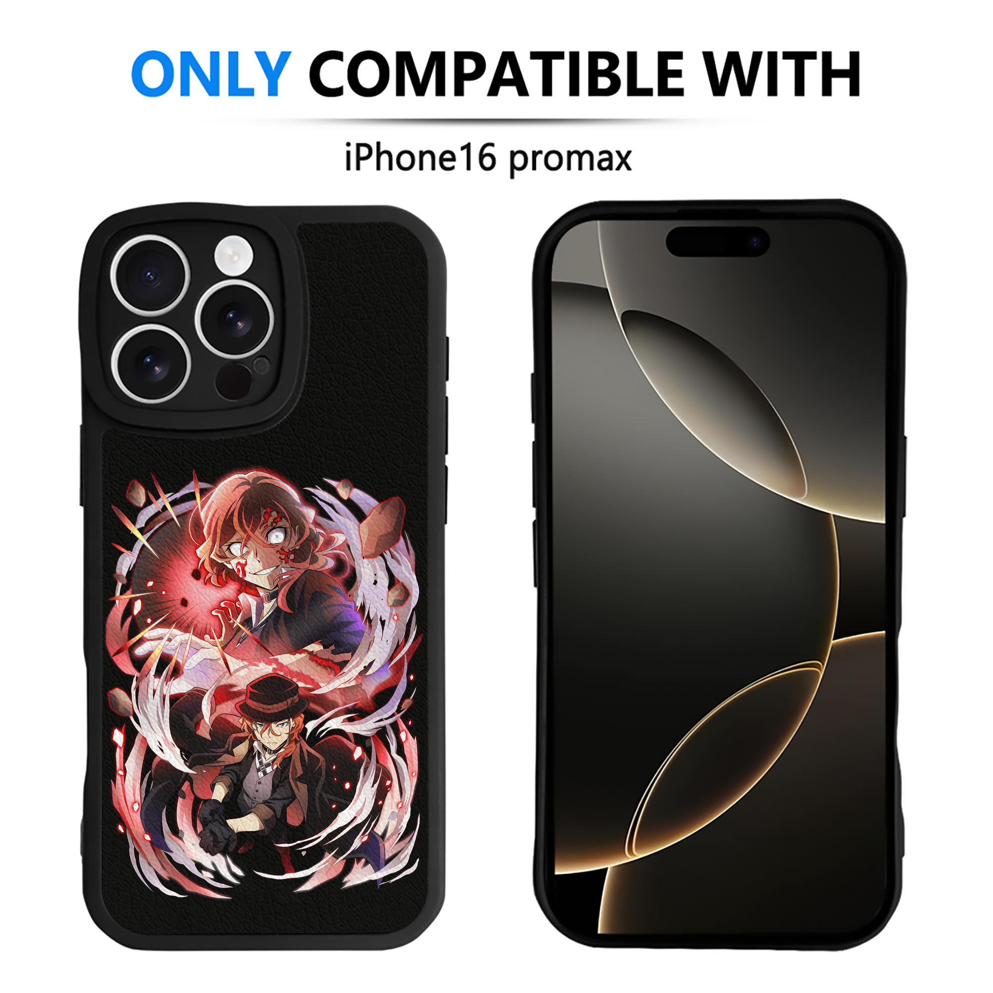 （画像用） 文豪ストレイドッグス Bungo Stray Dogs 【iPhone 16シリーズ対応】シリコンスマホケース（レザー調） 材質：シリコン